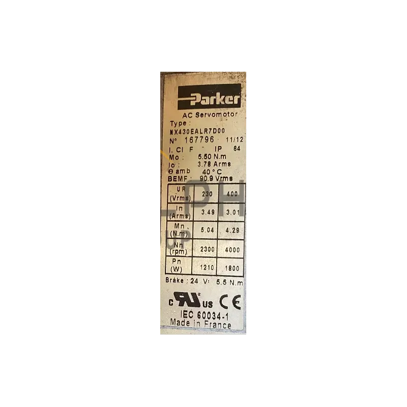 MOTEUR PARKER NX430 EAL R7000 MOTEUR PARKER NX430 EAL R7000