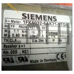 MOTEUR SIEMENS 1FK6032-6AK71-1TG0