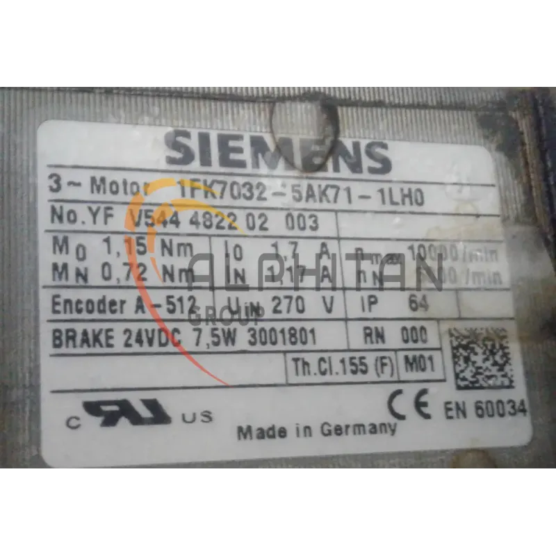 MOTEUR SIEMENS 1FK7032-5AK71-1LH0 MOTEUR SIEMENS 1FK7032-5AK71-1LH0