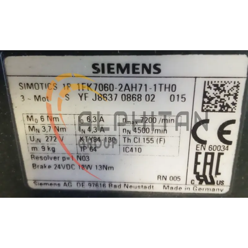 MOTEUR SIEMENS 1FK7060-2AH71-1TH0