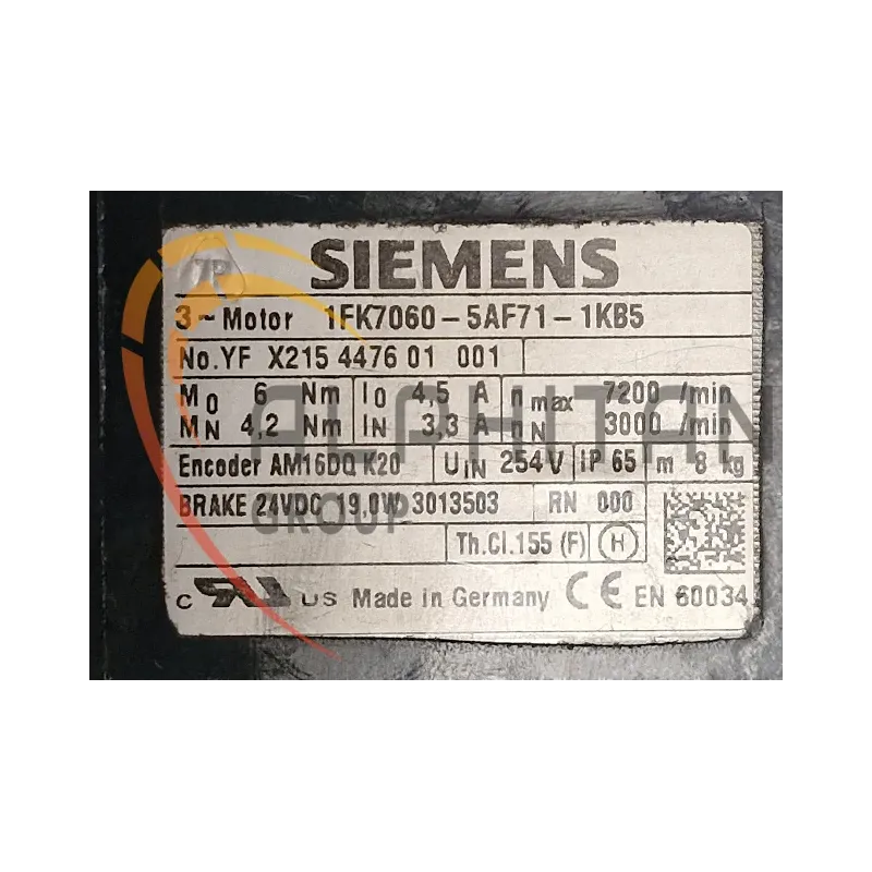 MOTEUR SIEMENS 1FK7060-5AF71-1KB5 MOTEUR SIEMENS 1FK7060-5AF71-1KB5