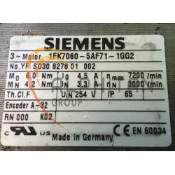 MOTEUR SIEMENS 1FK7060-5AF71-1GG2