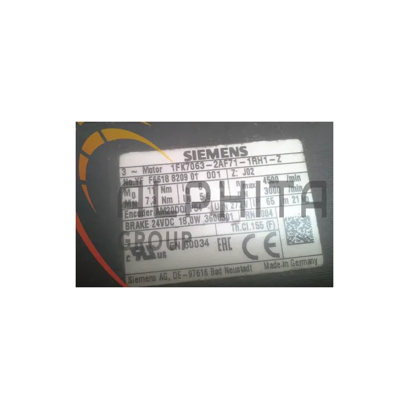 MOTEUR SIEMENS 1FK7063-2AF71-1RH1-Z Z:J02 MOTEUR SIEMENS 1FK7063-2AF71-1RH1-Z Z:J02