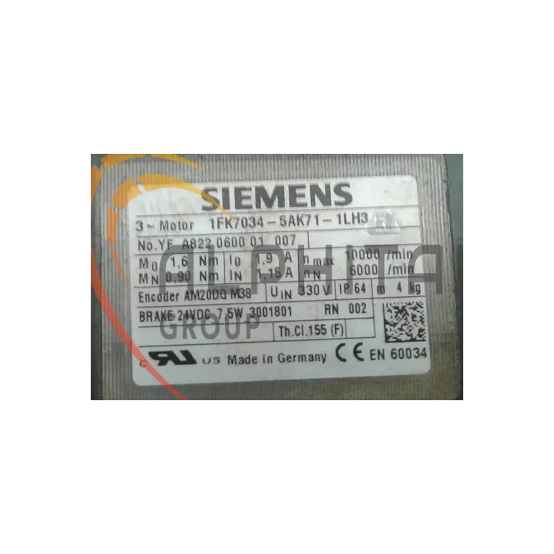MOTEUR SIEMENS 1FK7034-5AK71-1LH3 MOTEUR SIEMENS 1FK7034-5AK71-1LH3