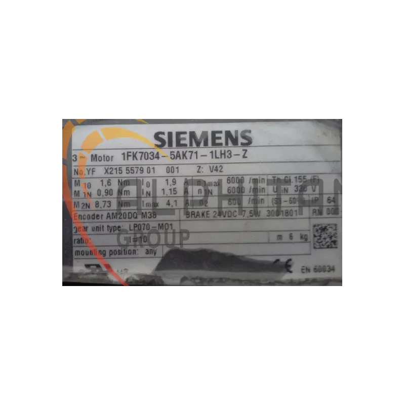MOTEUR SIEMENS 1FK7034-5AK71-1LH3-Z