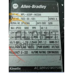 MOTEUR ALLEN BRADLEY MPL-A330P-HK 22AA
