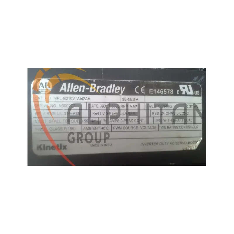 MOTEUR ALLEN BRADLEY MPL-B210V-VJ42AA MOTEUR ALLEN BRADLEY MPL-B210V-VJ42AA