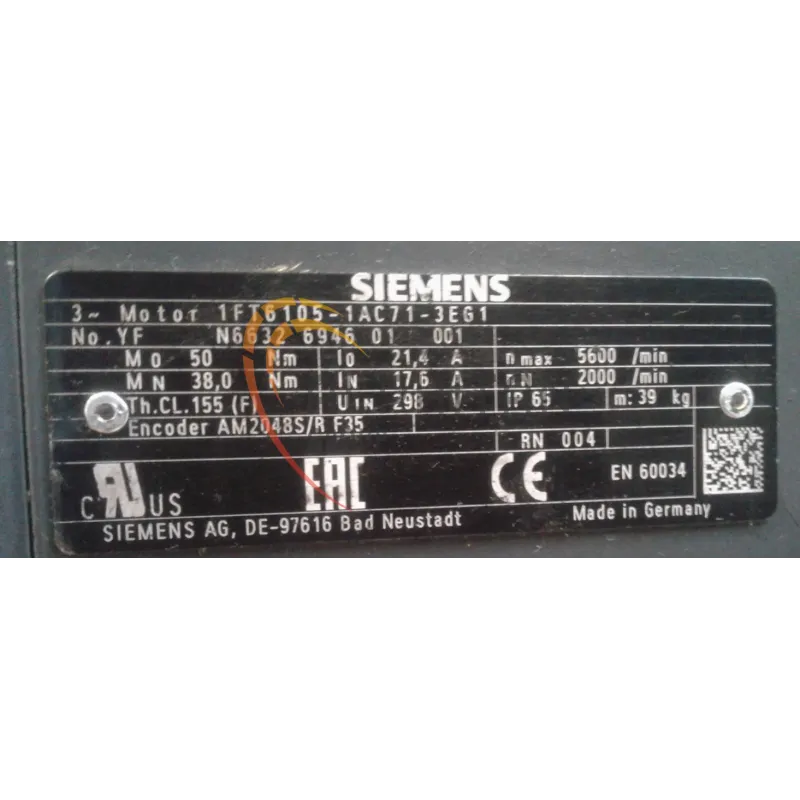 MOTEUR SIEMENS 1FT6105-1AC71-3EG1 MOTEUR SIEMENS 1FT6105-1AC71-3EG1