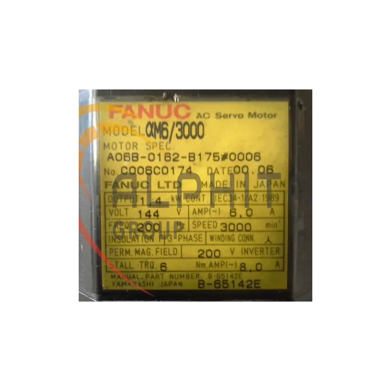 MOTEUR FANUC A06B-0162-B175 0006 MOTEUR FANUC A06B-0162-B175 0006