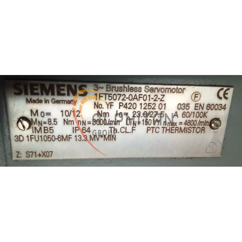MOTEUR SIEMENS 1fT5072-0AF01-2-Z MOTEUR SIEMENS 1fT5072-0AF01-2-Z