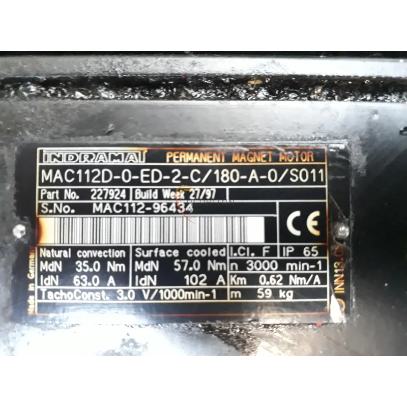 MOTEUR INDRAMAT MAC112D-0-ED-2-C/180-A-0/S011 MOTEUR INDRAMAT MAC112D-0-ED-2-C/180-A-0/S011