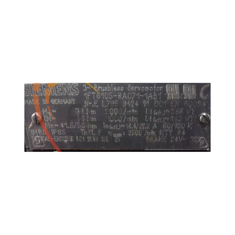 MOTEUR SIEMENS 1FT6105-8AC71-1AB1 MOTEUR SIEMENS 1FT6105-8AC71-1AB1