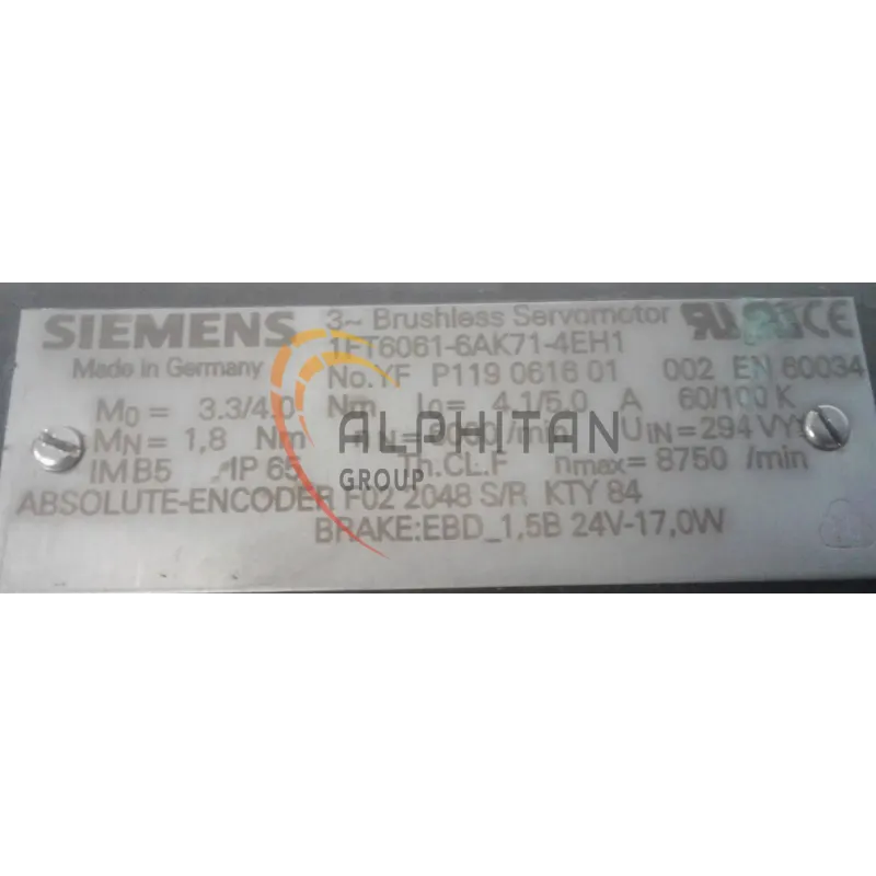 MOTEUR SIEMENS 1FT6061-6AK71-4EH1 MOTEUR SIEMENS 1FT6061-6AK71-4EH1