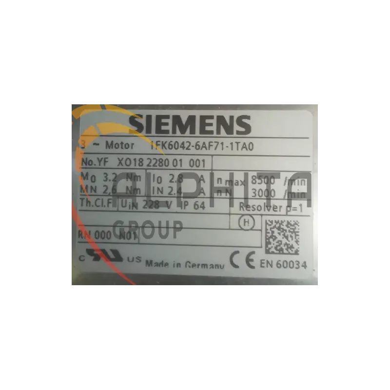 MOTEUR SIEMENS 1FK6042-6AF71-1TA0