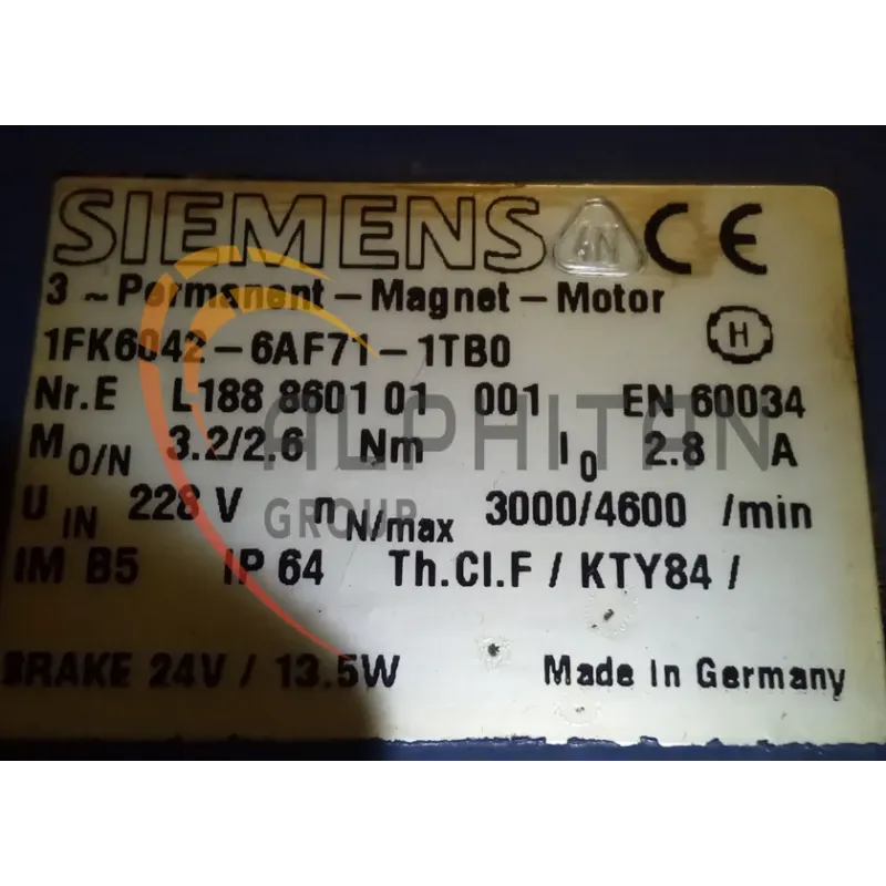 MOTEUR SIEMENS 1FK6042-6AF71-1TB0