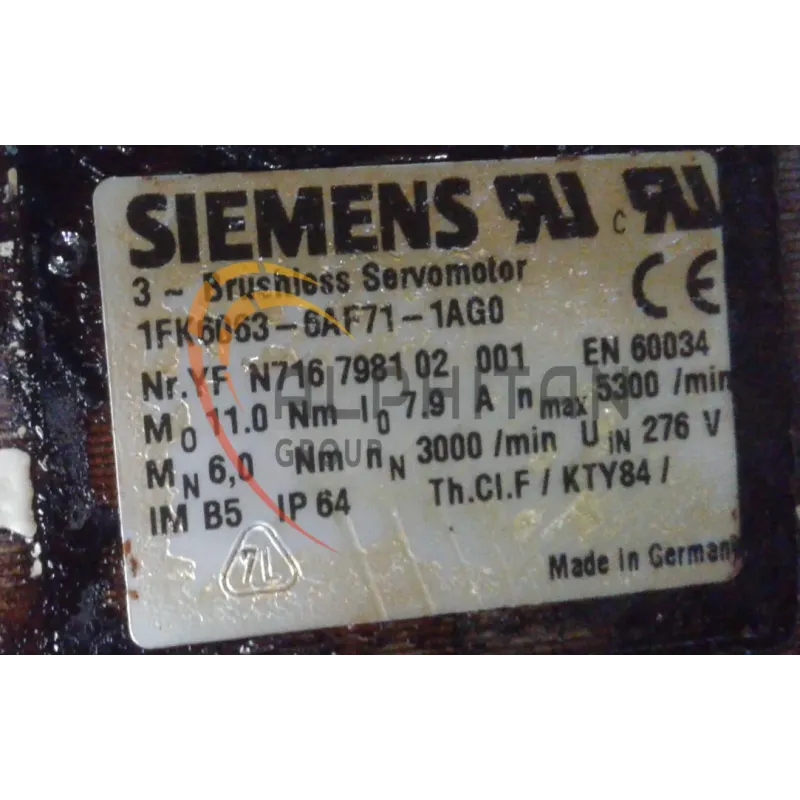 MOTEUR SIEMENS 1FK6063-6AF71-1AG0
