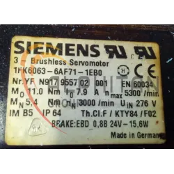 MOTEUR SIEMENS 1FK6063-6AF71-1EB0