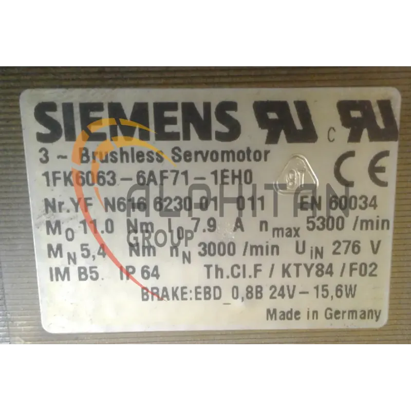 MOTEUR SIEMENS 1FK6063-6AF71-1EH0 MOTEUR SIEMENS 1FK6063-6AF71-1EH0