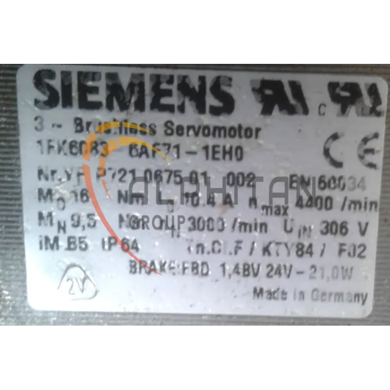 MOTEUR SIEMENS 1FK6083-6AF71-1EH0 MOTEUR SIEMENS 1FK6083-6AF71-1EH0