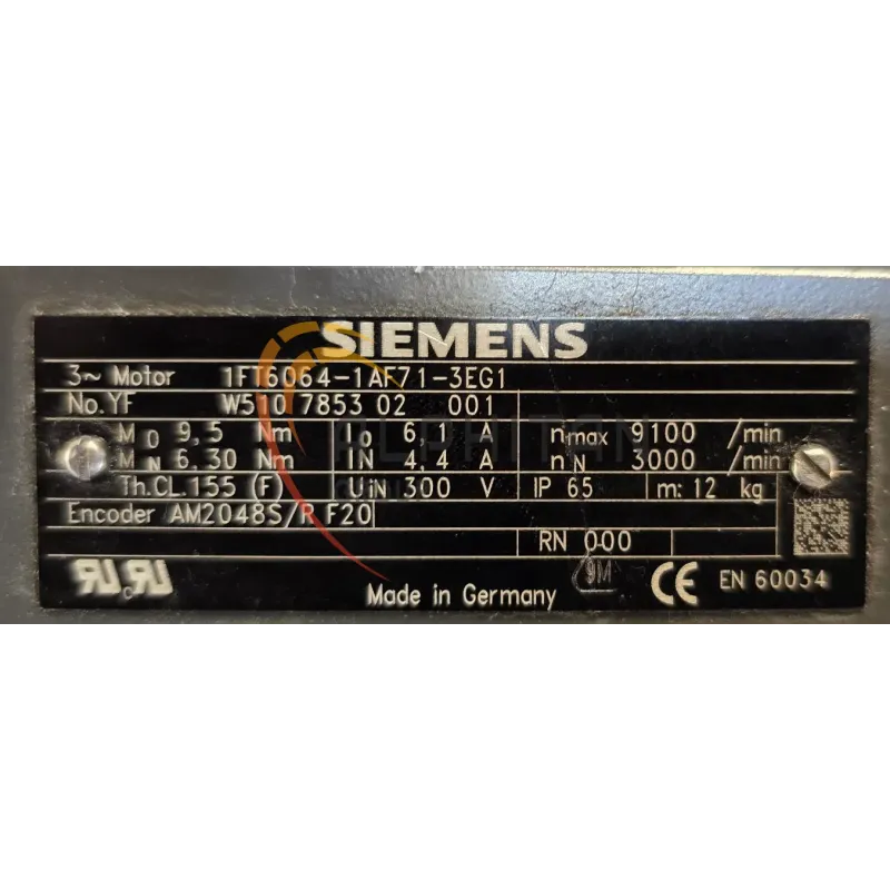 MOTEUR SIEMENS 1FT6064-1AF71-3EG1 OU 4EG1 MOTEUR SIEMENS 1FT6064-1AF71-3EG1 OU 4EG1