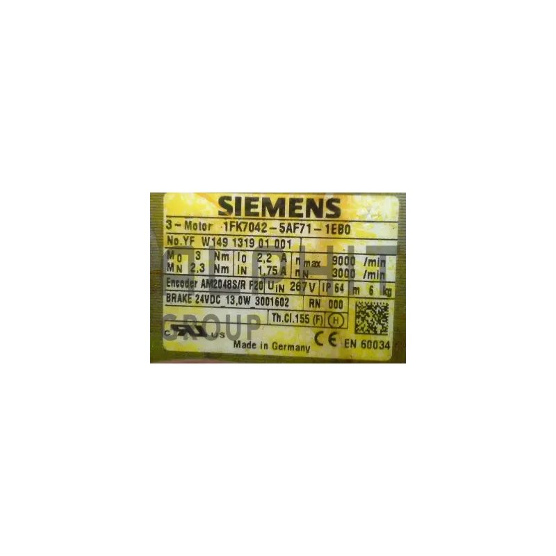 MOTEUR SIEMENS 1FK7042-5AF71-1EB0 MOTEUR SIEMENS 1FK7042-5AF71-1EB0