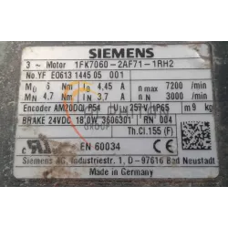 MOTEUR SIEMENS 1FK7060-2AF71-1RH2 OU 1RH0