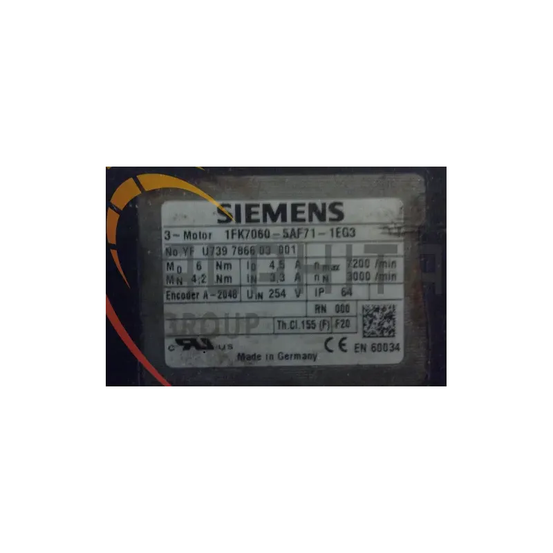 MOTEUR SIEMENS 1FK7060-5AF71-1EG3 OU 1EG0 MOTEUR SIEMENS 1FK7060-5AF71-1EG3 OU 1EG0