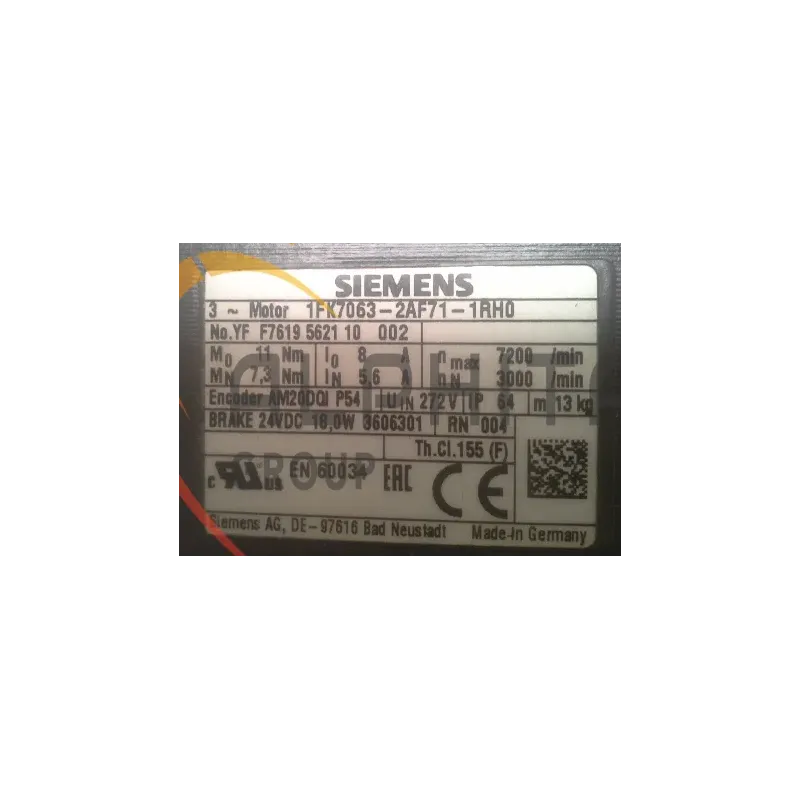 MOTEUR SIEMENS 1FK7063-2AF71-1RH0 MOTEUR SIEMENS 1FK7063-2AF71-1RH0