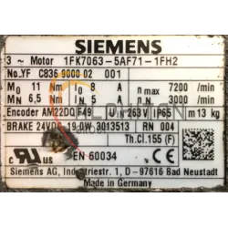 MOTEUR SIEMENS 1FK7063-5AF71-1FH2