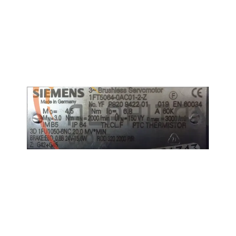 MOTEUR SIEMENS 1FT5064-0AC01-2-Z MOTEUR SIEMENS 1FT5064-0AC01-2-Z