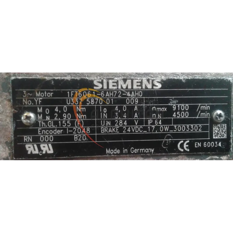 MOTEUR SIEMENS 1FT6061-6AH72-4AH0 MOTEUR SIEMENS 1FT6061-6AH72-4AH0