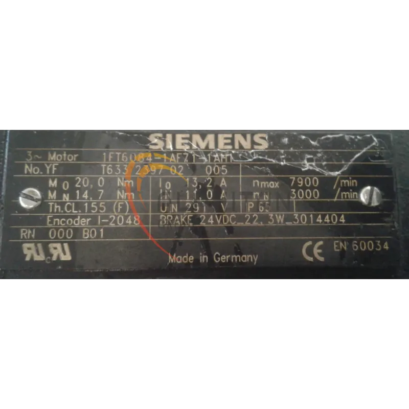 MOTEUR SIEMENS 1FT6084-1AF71-1AH1 MOTEUR SIEMENS 1FT6084-1AF71-1AH1