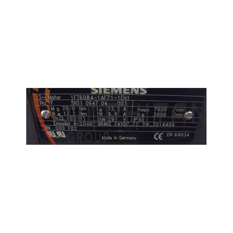 MOTEUR SIEMENS 1FT6084-1AF71-1EH1 MOTEUR SIEMENS 1FT6084-1AF71-1EH1
