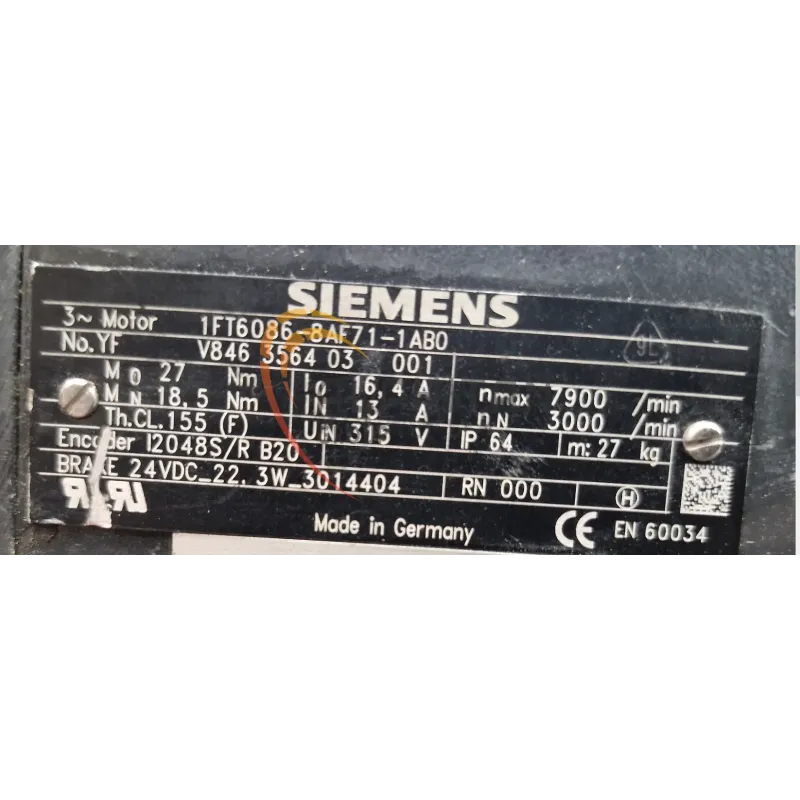 MOTEUR SIEMENS 1FT6086-8AF71-1AB0 MOTEUR SIEMENS 1FT6086-8AF71-1AB0