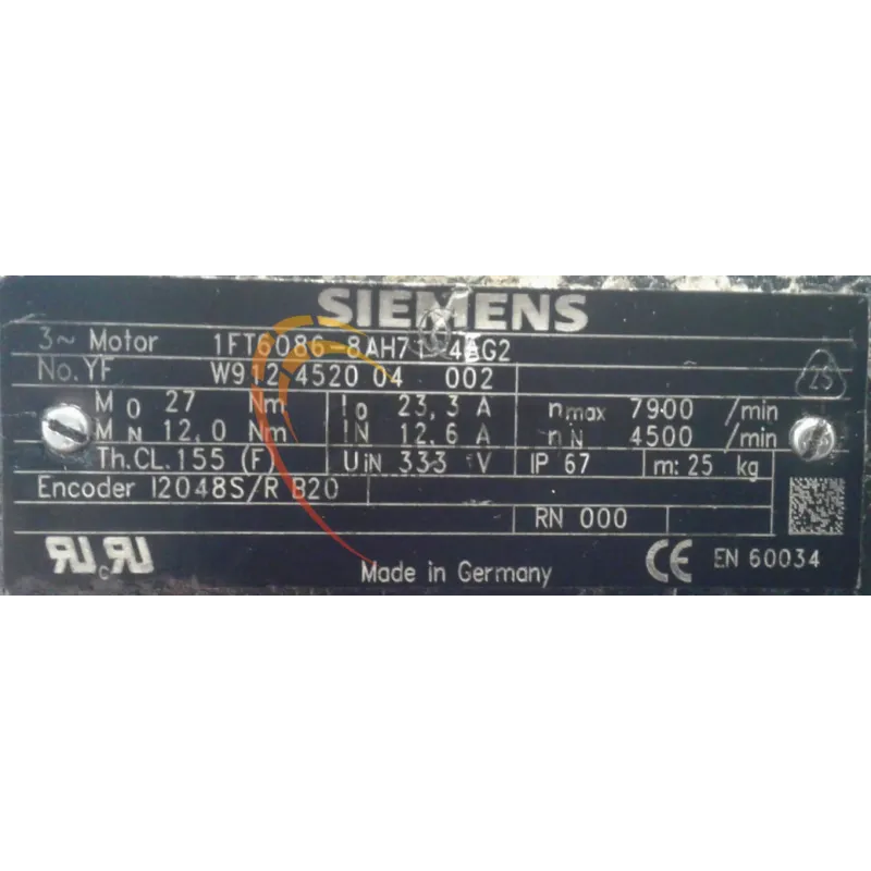MOTEUR SIEMENS 1FT6086-8AH71-4EG2