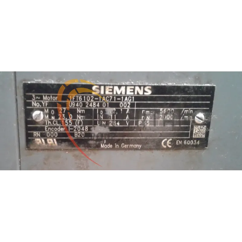 MOTEUR SIEMENS 1FT6102-1AC71-1AG1 MOTEUR SIEMENS 1FT6102-1AC71-1AG1