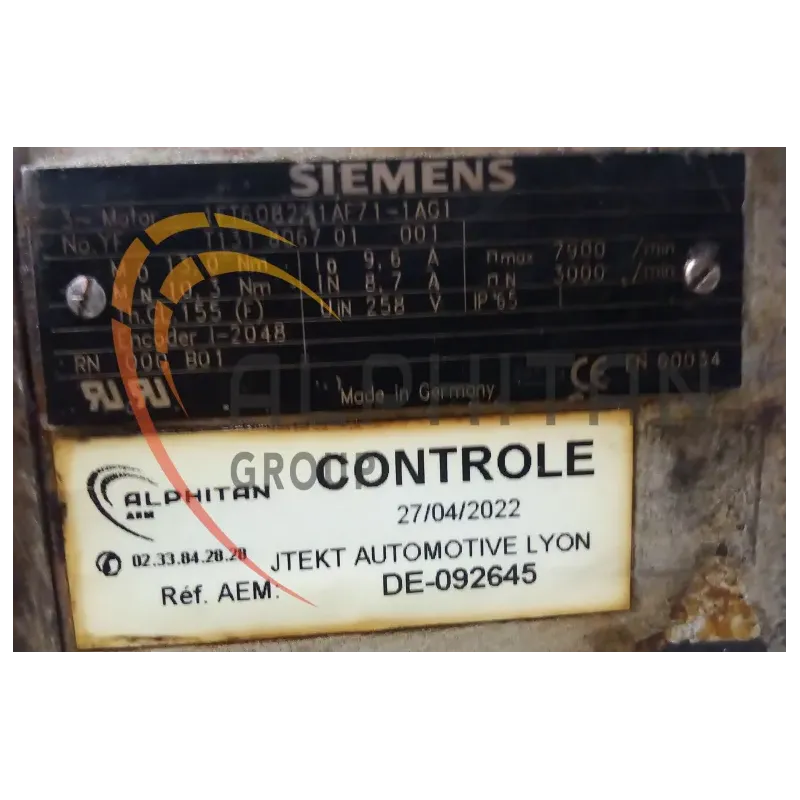 MOTEUR SIEMENS 1FT6082-1AF71-1AG1 MOTEUR SIEMENS 1FT6082-1AF71-1AG1