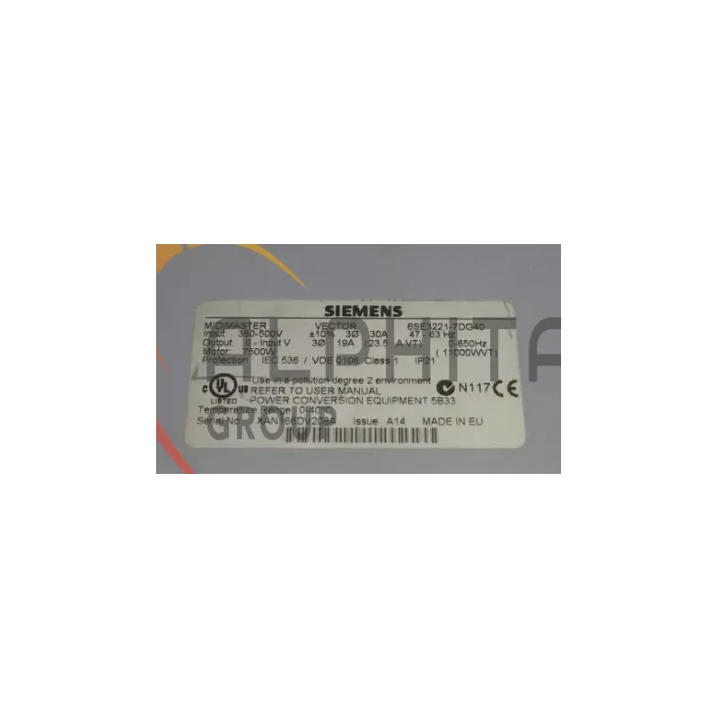 VARIATEUR SIEMENS 6SE3221-7DG40 VARIATEUR SIEMENS 6SE3221-7DG40